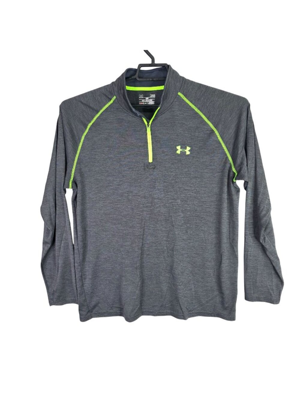 Mens Under Armour HeatGear Gray 1/4 Zip Pullover Long Sleeve Loose Fit Size L